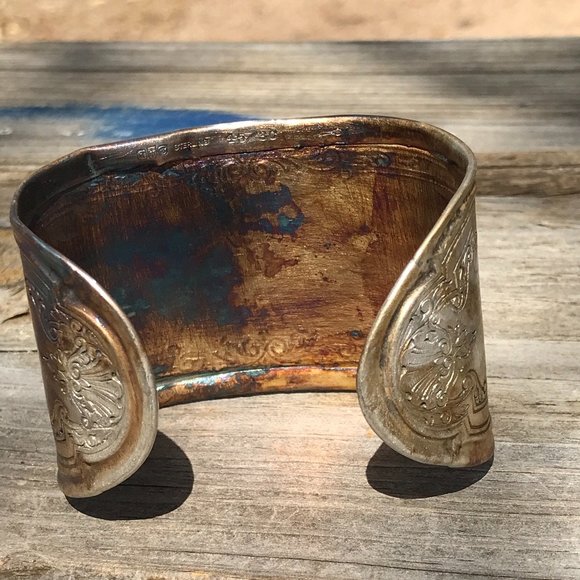 Horse Sterling Silver Wide Cuff Bracelet 925 Handmade Gift Victorian Western - Picture 3 of 10